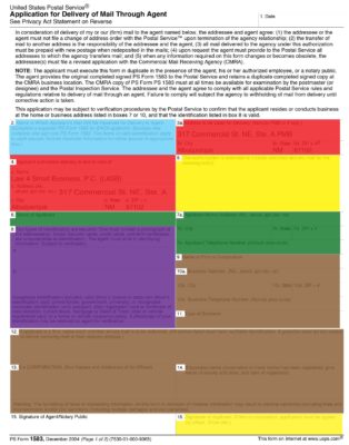 MARKED UP USPS Form 1583