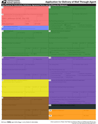 MARKED UP USPS Form 1583 (v2023)