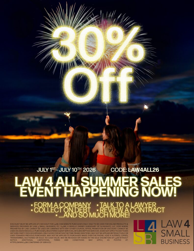 Law 4 All sale fine print
